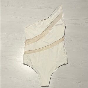 Elegant One-Shoulder White Bodysuit